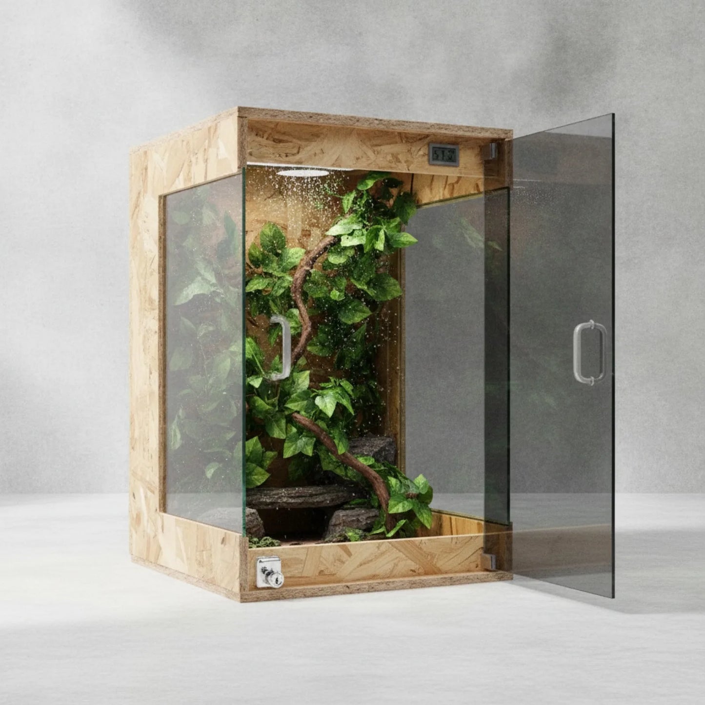 Terrarium Verre 40x40x60cm avec Pluie - Wild Forest Climbing Pet
