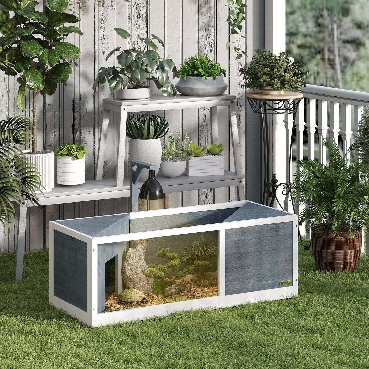 Terrarium Tortue XL PawHut Bois Spacieux