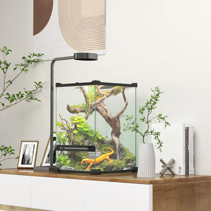Terrarium Reptile PawHut Verre 12L Noir