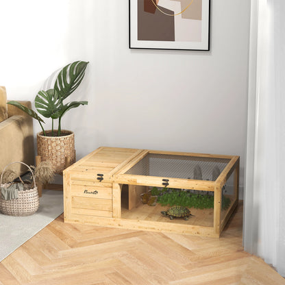 Maison Tortue Bois PawHut - Habitat Naturel & Sécurisé