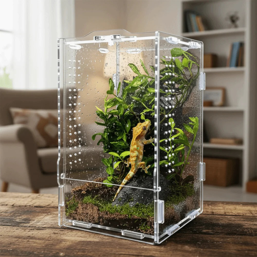 Terrarium Acrylique Transparent pour Reptiles et Arthropodes