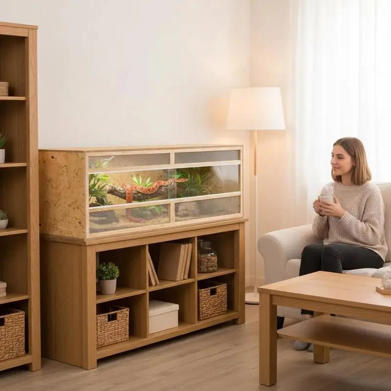 Grand Terrarium Bois Reptiles & Amphibiens 144cm