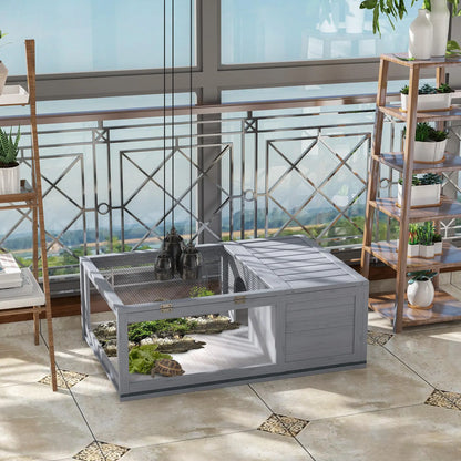 Habitat Tortue et Reptile PawHut 2 Espaces