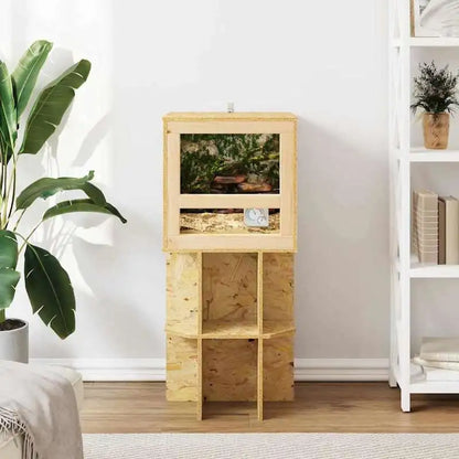 Terrarium OSB Marron 40x40x50cm - Habitat Reptile Naturel