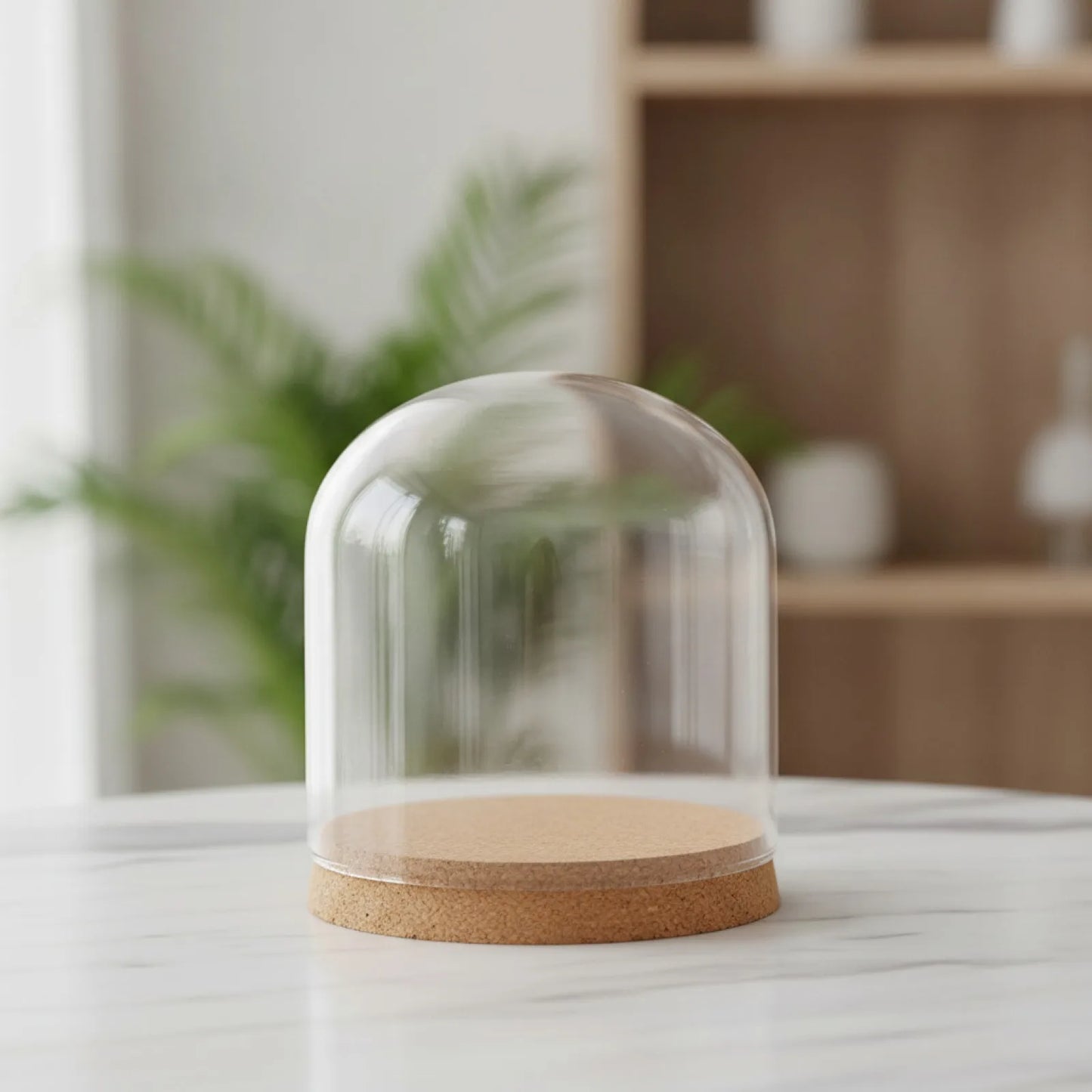 Cloche en Verre & Bois pour Fleurs Séchées et Plantes