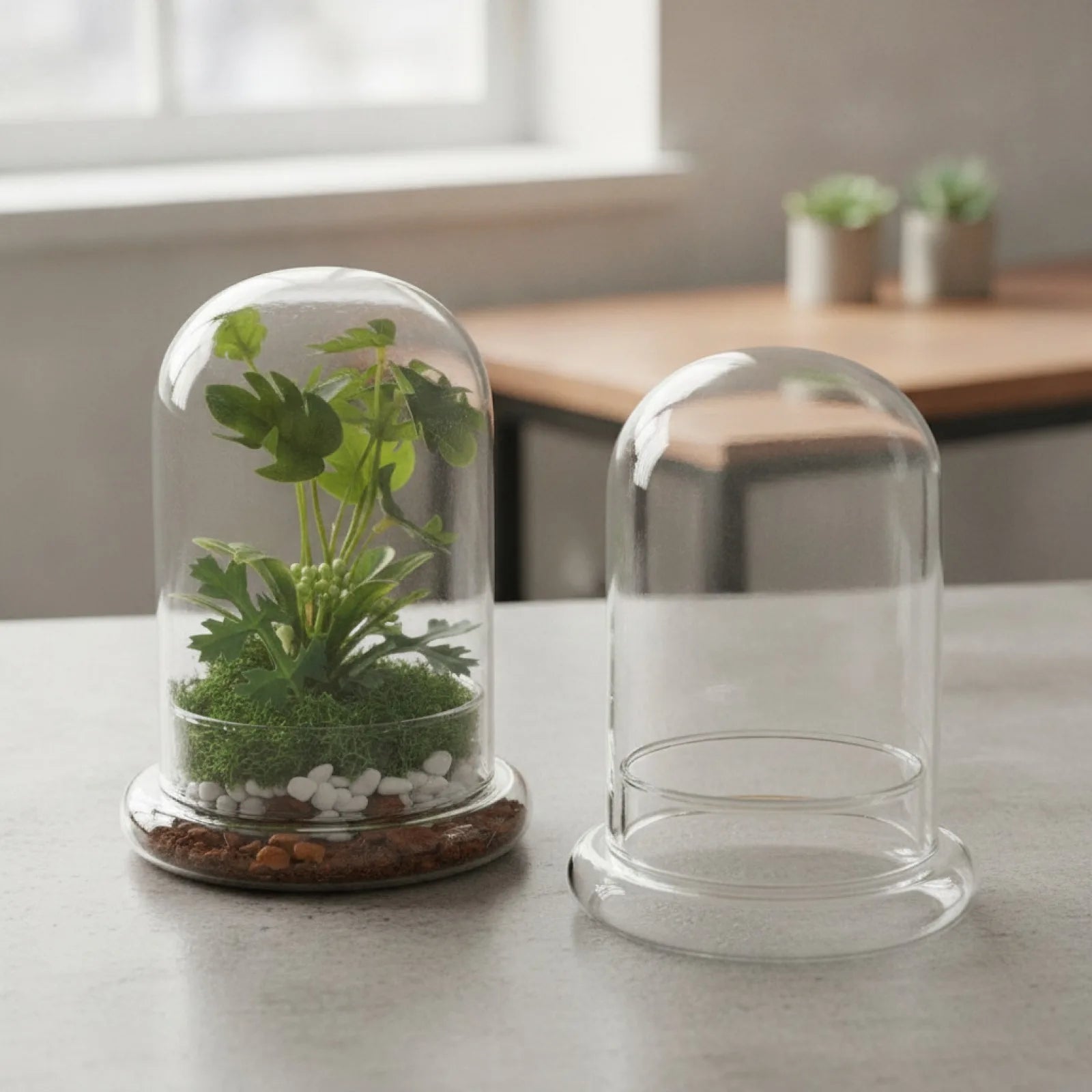 Cloche Terrarium Verre Borosilicaté Moderne