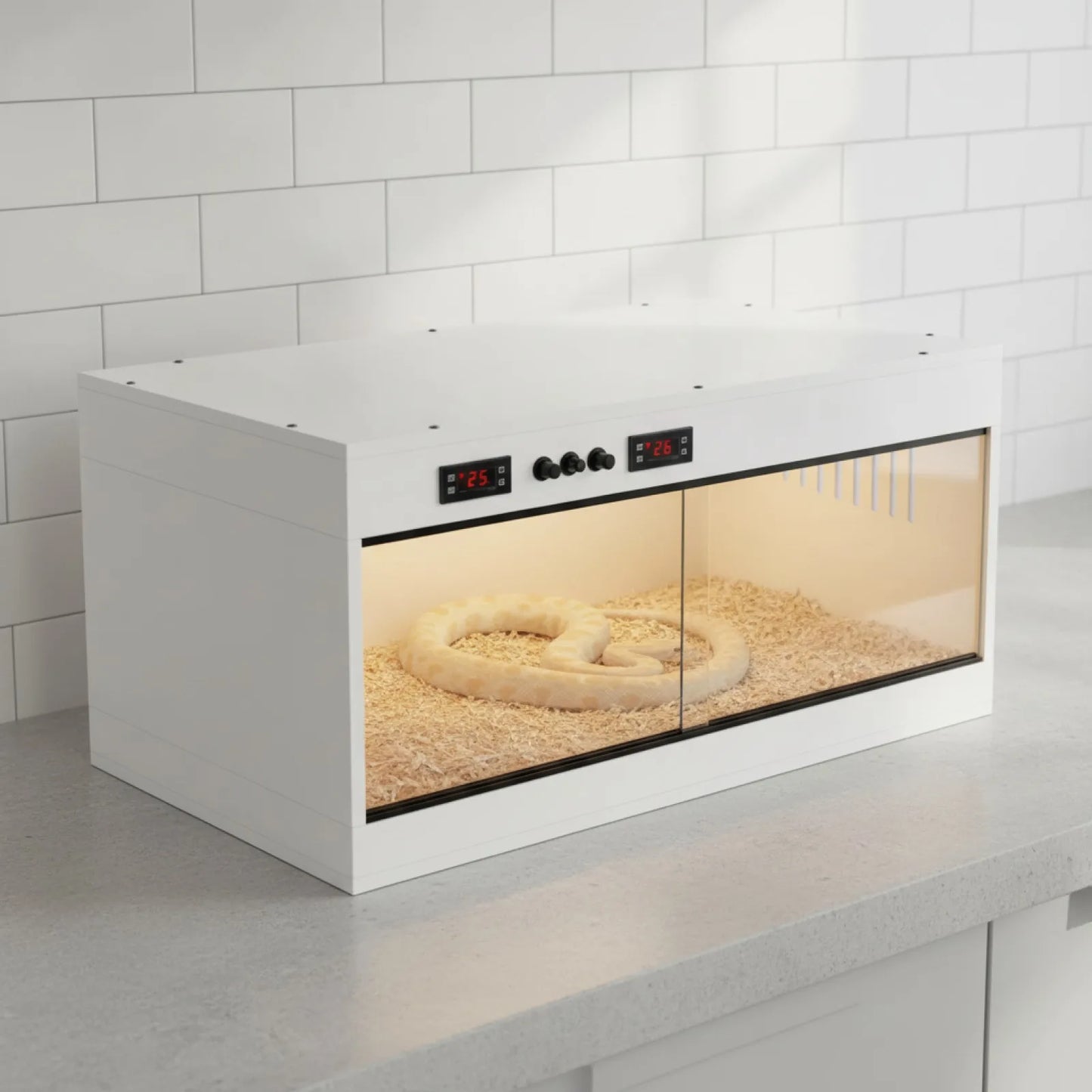 Habitat Reptile PVC & Verre avec Thermostat LCD