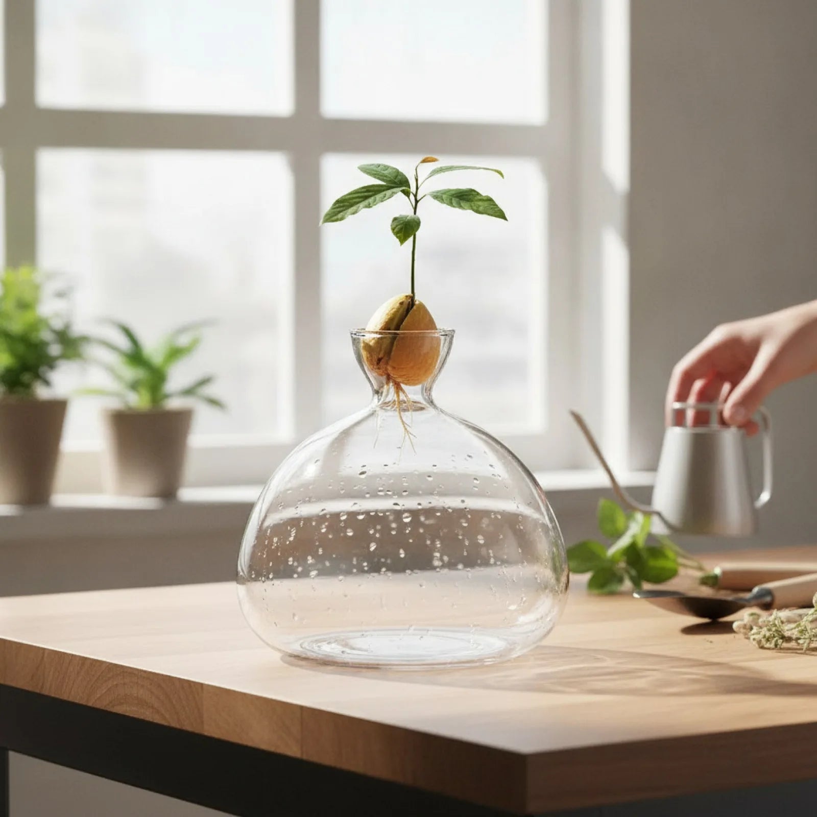 Vase à Noyau d'Avocatier en Verre