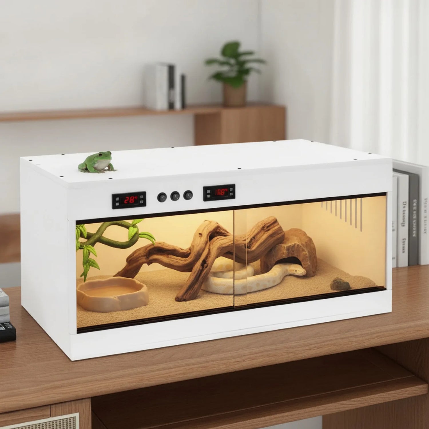 Habitat Reptile PVC & Verre avec Thermostat LCD