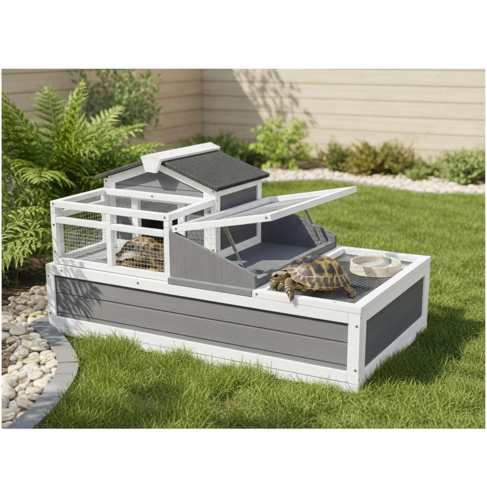 Habitat Tortue Bois Cèdre Double Niveau