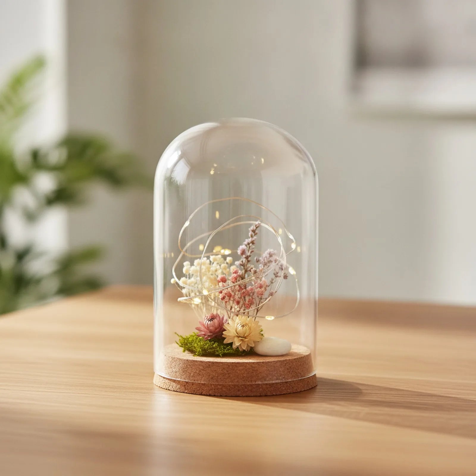 Cloche Verre "Eternal Glass Dome" Bois