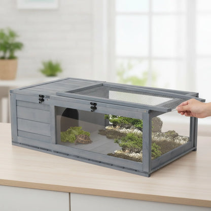 Habitat Tortue et Reptile PawHut 2 Espaces