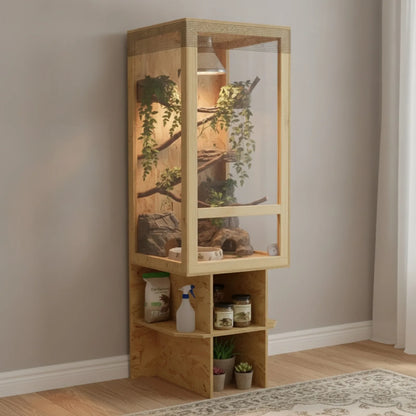 Terrarium Vertical OSB 50x50x150cm - Habitat Reptile Naturel