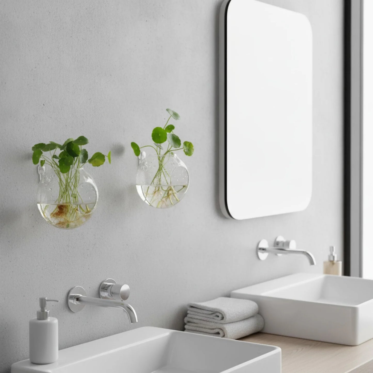 Terrarium Mural Design en Verre Suspendu