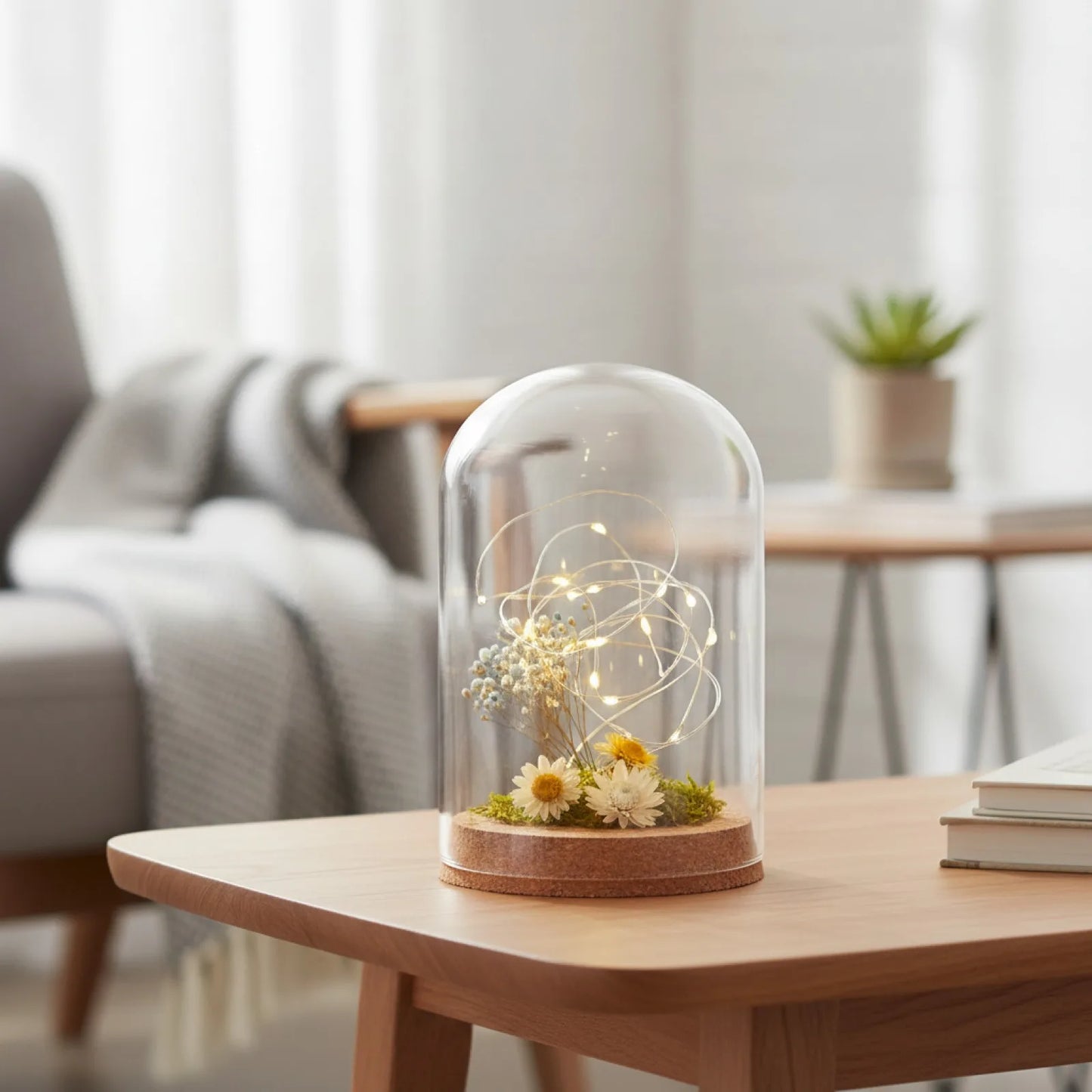 Cloche Verre "Eternal Glass Dome" Bois