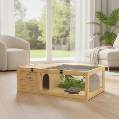 Maison Tortue Bois PawHut - Habitat Naturel & Sécurisé