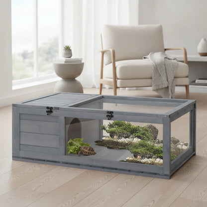 Habitat Tortue et Reptile PawHut 2 Espaces