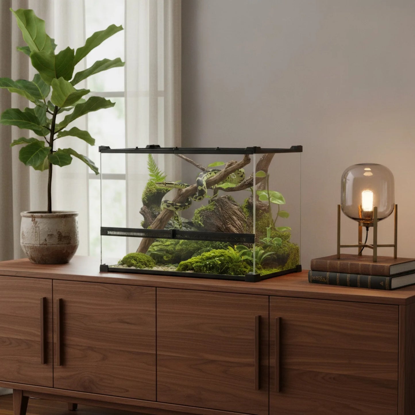 Terrarium Habitat PawHut Verre 50x30x35cm