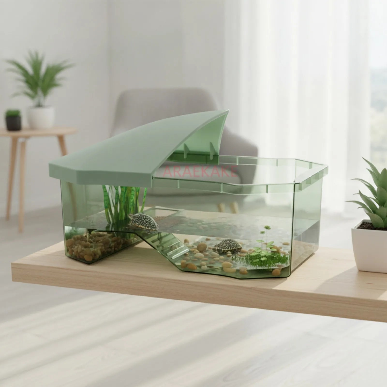 Bac Tortue Aquatique avec Plateforme de Bronzage