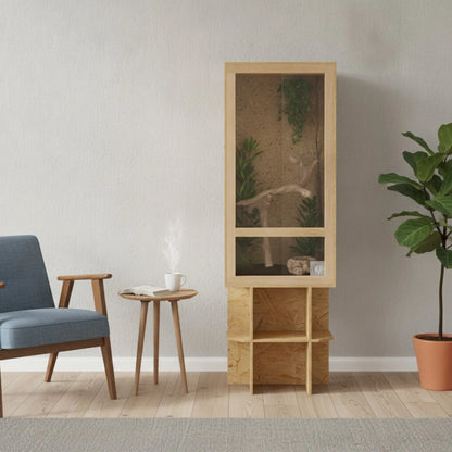 Terrarium OSB 50x50x150cm - Design Naturel & Fonctionnel