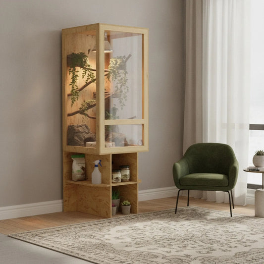 Terrarium Vertical OSB 50x50x150cm - Habitat Reptile Naturel