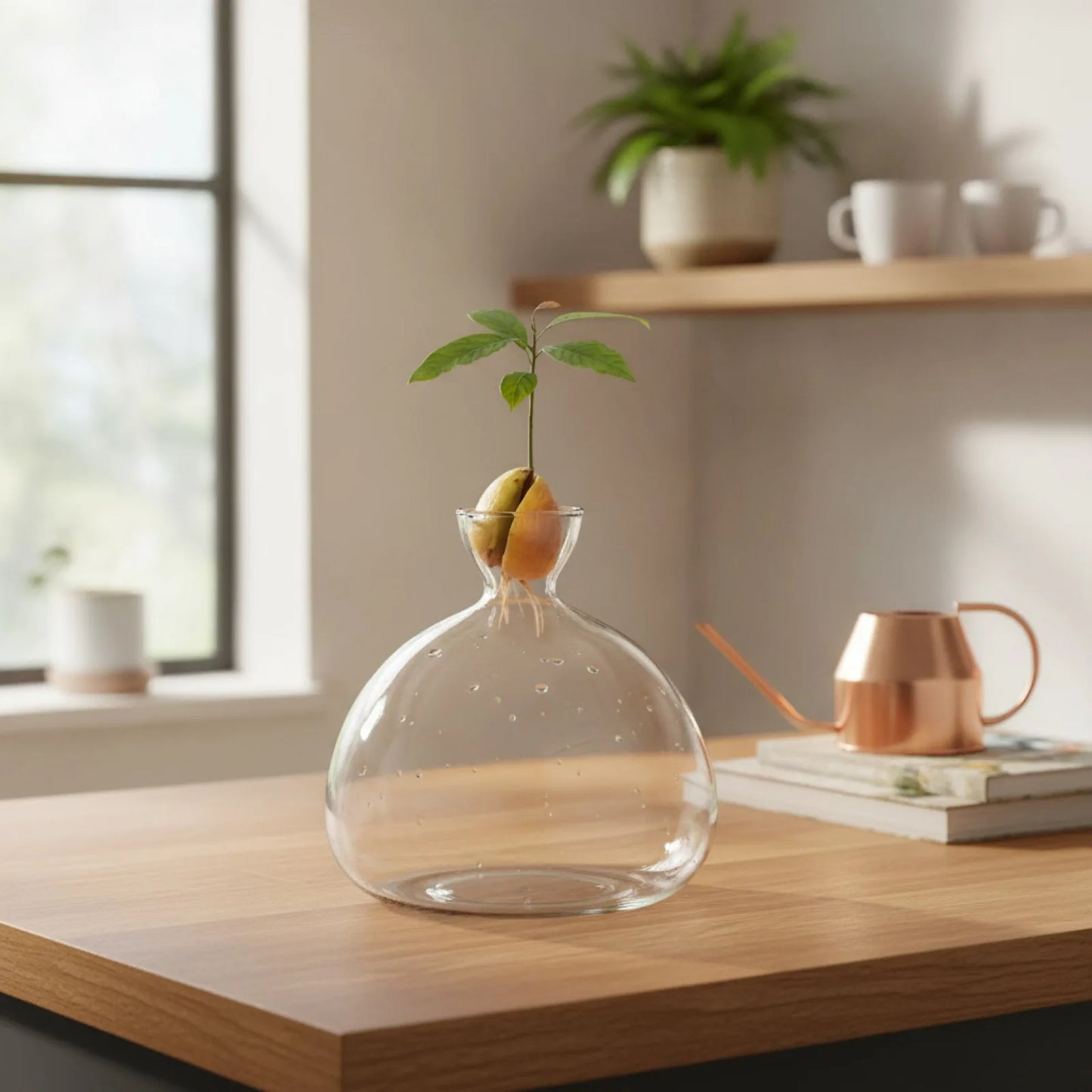Vase à Noyau d'Avocatier en Verre