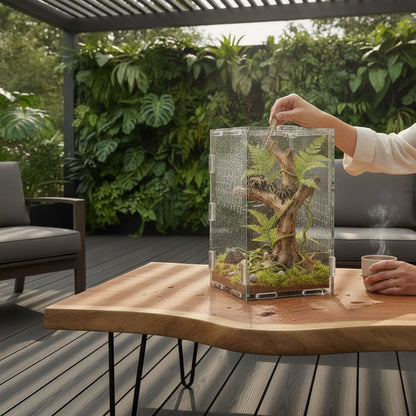 Habitat Acrylique Transparent 360° pour Petits Animaux
