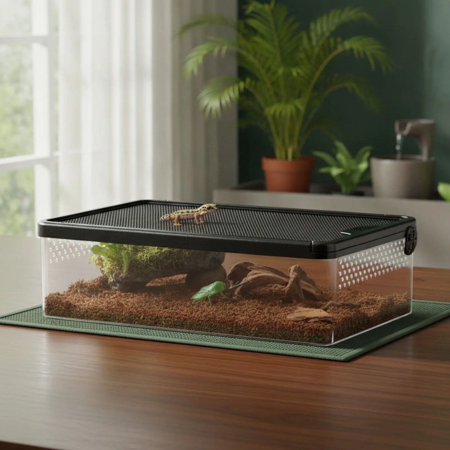 Terrarium Anti-Fugue Transparent pour Reptiles et Amphibiens