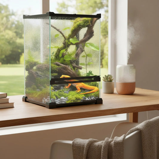 Terrarium Reptile PawHut Verre 12L Noir
