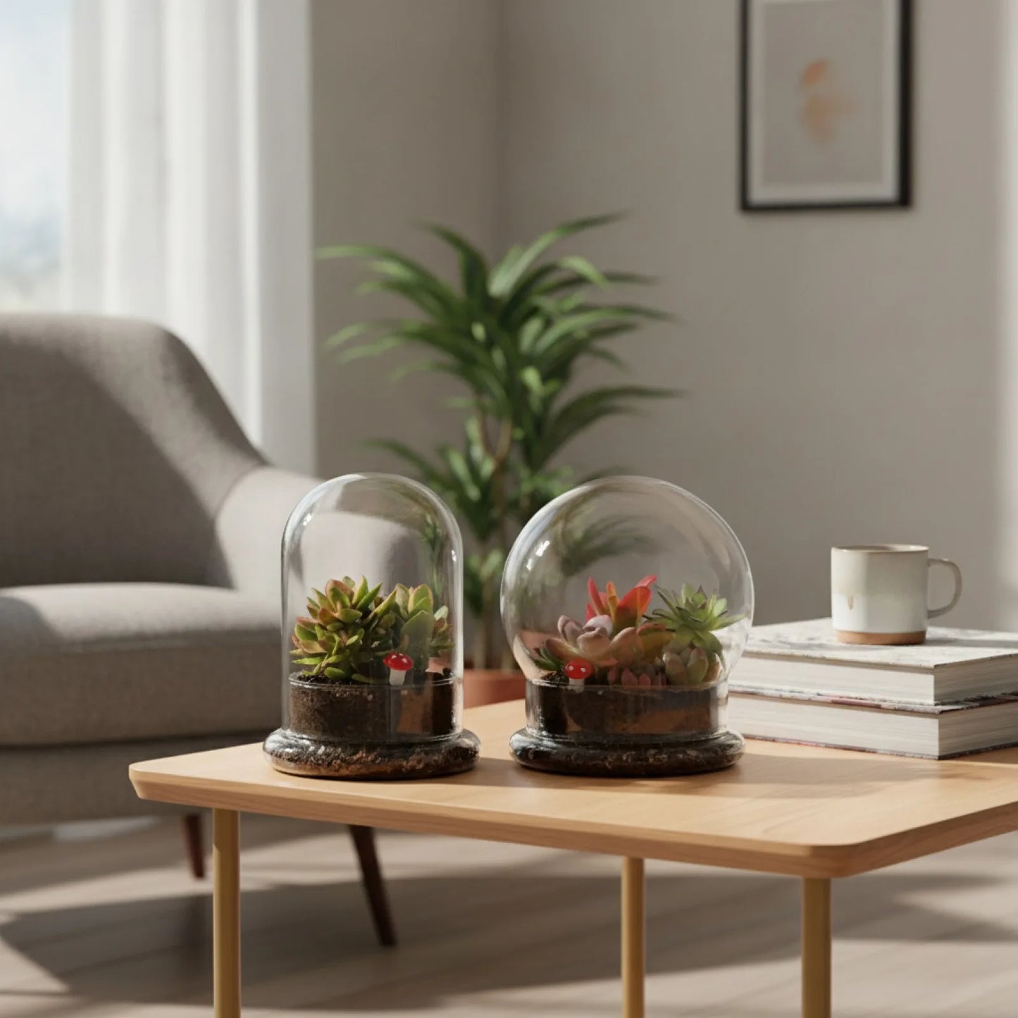 Cloche en Verre Décorative avec Base - Taille M