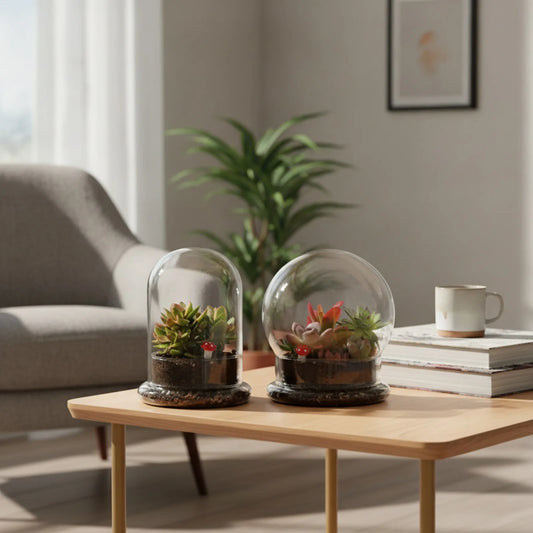 Cloche en Verre Décorative avec Base - Taille M