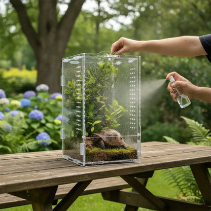 Terrarium Acrylique Anti-évasion pour Reptiles et Insectes