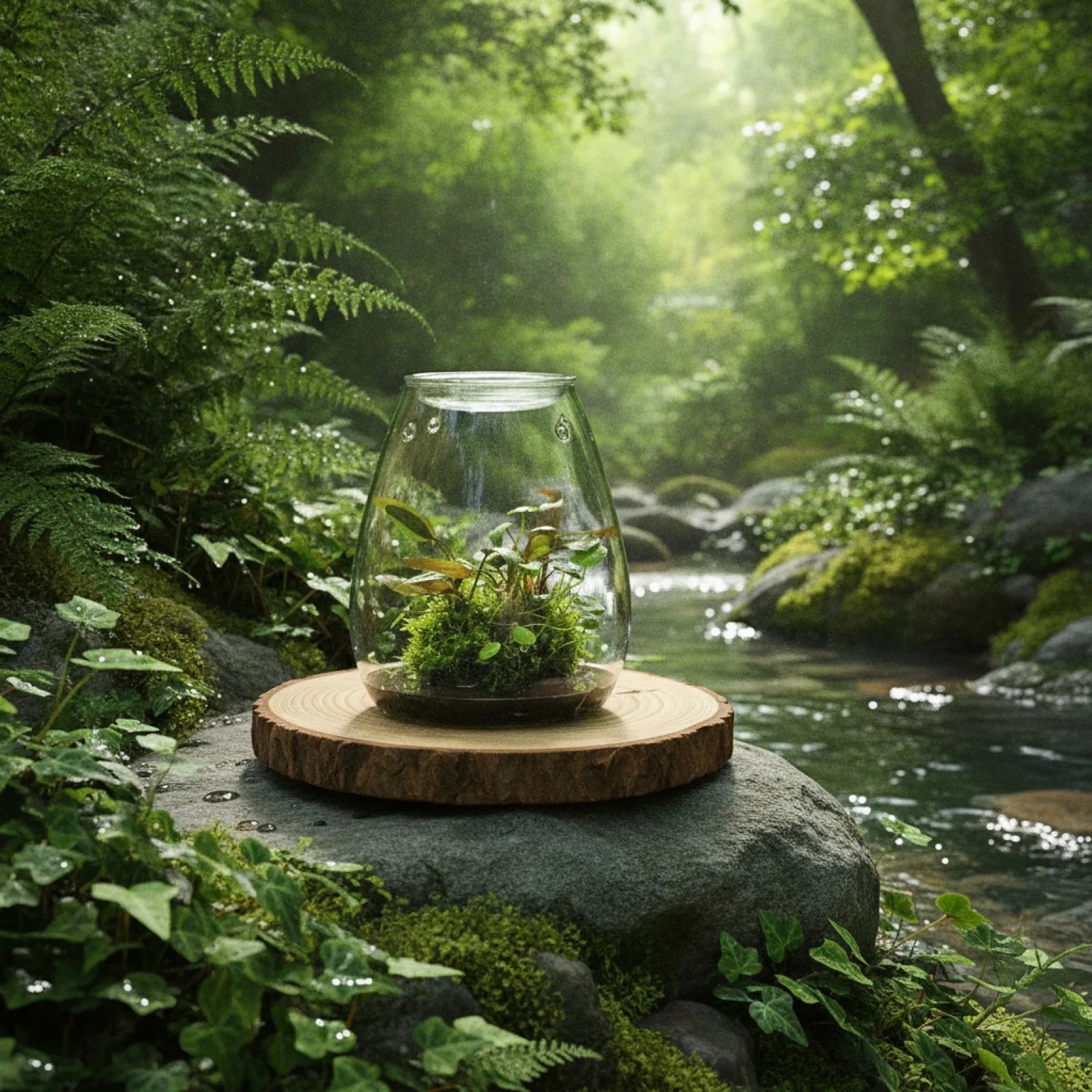 Bouteille Paysage Verre - Terrarium Miniature Fait Main