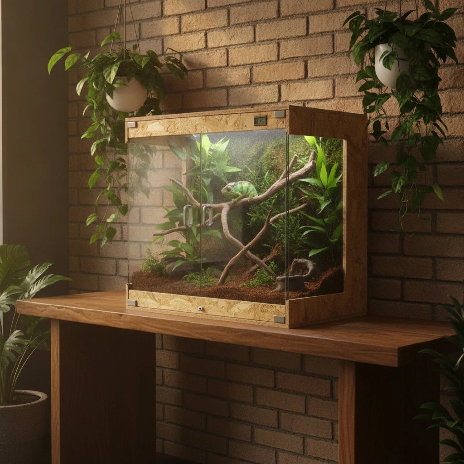 Terrarium Verre 40x40x60cm avec Pluie - Wild Forest Climbing Pet