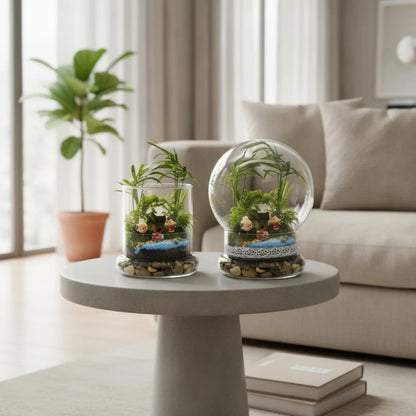 Terrarium Sphérique Fait Main - Jardin Miniature & Déco